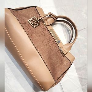 Calvin klein handbag half leather half fabric